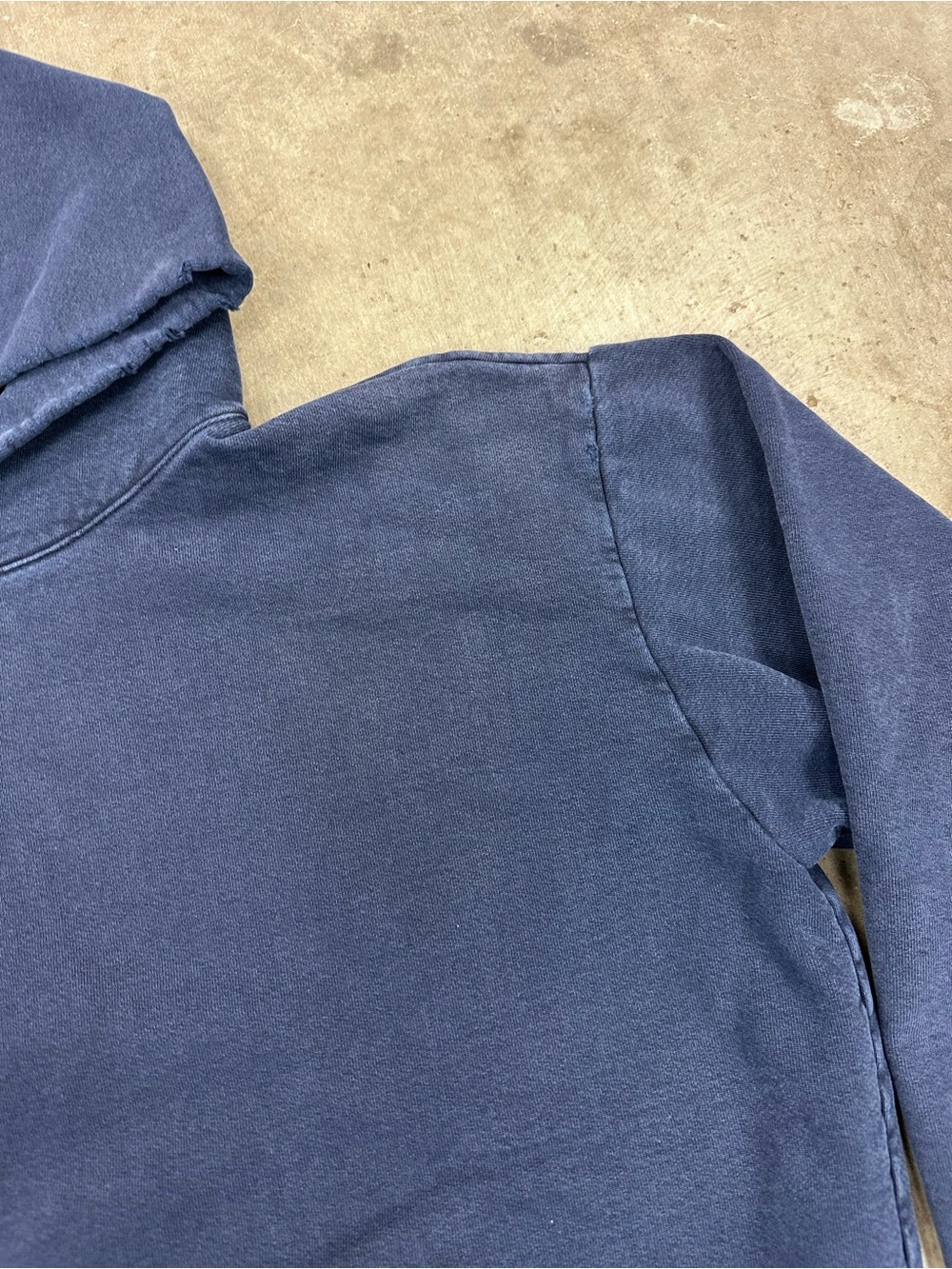 The Super Faded Navy Blue Ultimate Distressed Heavyweight Hoodie - Picture 7 of 13